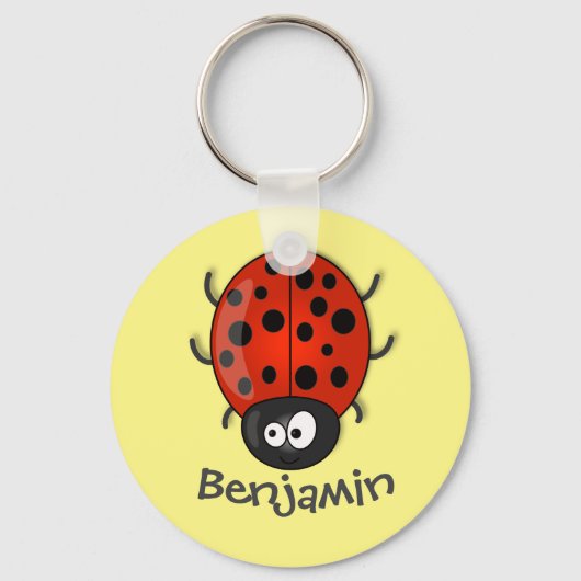 Cute red ladybug cartoon illustration sleutelhanger (Voorkant)