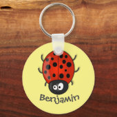 Cute red ladybug cartoon illustration sleutelhanger (Voorkant)