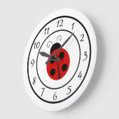 Cute Red Ladybug Clock Grote Klok (Hoek)