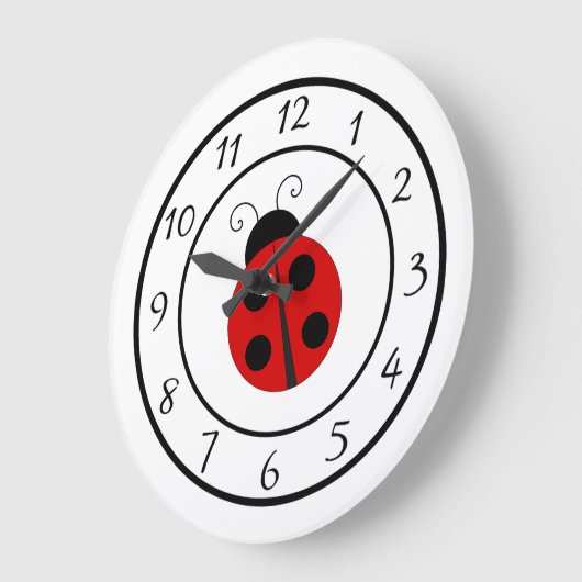 Cute Red Ladybug Clock Grote Klok (Hoek)