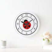 Cute Red Ladybug Clock Grote Klok (Huis)