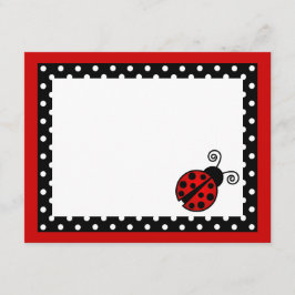 Cute Red Ladybug Flat Bedankt voor je briefkaarten
