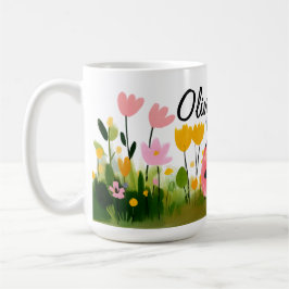 Cute Red Ladybug Girl's Name Wildflowers Koffiemok