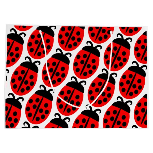 Cute Red Ladybug Groot Cadeauzakje (Achterkant)