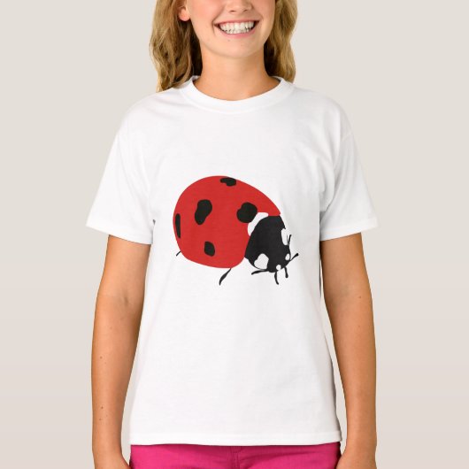 Cute Red Ladybug Illustratie T-shirt (Voorkant)