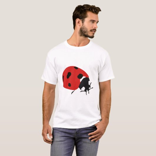 Cute Red Ladybug Illustratie T-shirt (Voorkant volledig)