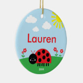 Cute Red Ladybug Keramisch Ornament (Rechts)