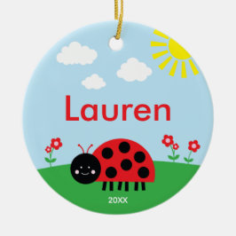 Cute Red Ladybug Keramisch Ornament