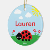 Cute Red Ladybug Keramisch Ornament (Links)