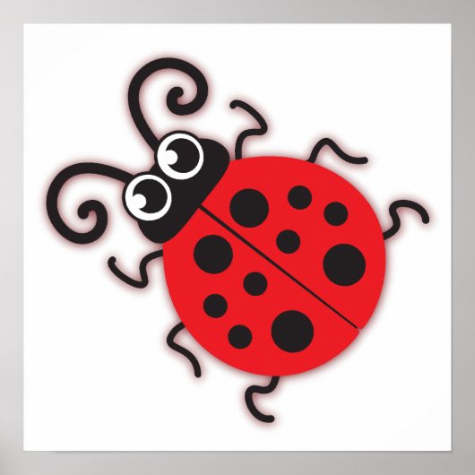 Cute red ladybug kinder nursery poster (Voorkant)