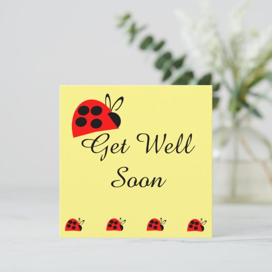 Cute Red Ladybug krijg snel weer goed (Staand voorkant)