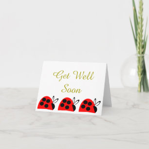 Cute Red Ladybug krijg snel weer goed Kaart