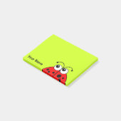 Cute Red Ladybug op Groen gepersonaliseerd Post-it® Notes (Schuin)