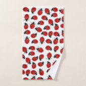 Cute Red Ladybug Pattern Bad Handdoek (Handdoek)