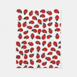 Cute Red Ladybug Pattern Fleece Deken