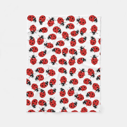 Cute Red Ladybug Pattern Fleece Deken (Voorkant)