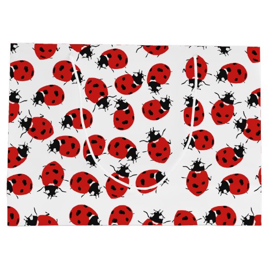 Cute Red Ladybug Pattern Groot Cadeauzakje (Achterkant)