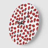 Cute Red Ladybug Pattern Grote Klok (Hoek)
