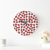Cute Red Ladybug Pattern Grote Klok (Huis)