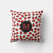 Cute Red Ladybug Pattern Kussen (Achterkant)