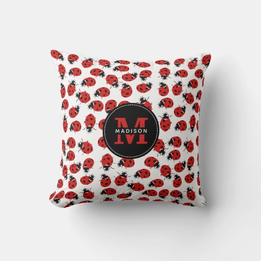 Cute Red Ladybug Pattern Kussen (Voorkant)