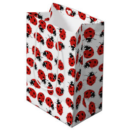 Cute Red Ladybug Pattern Medium Cadeauzakje