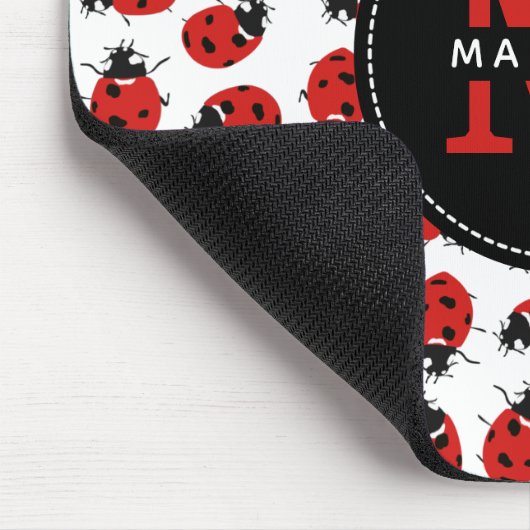 Cute Red Ladybug Pattern Muismat (Hoek)