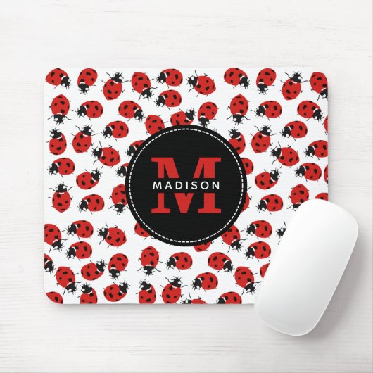 Cute Red Ladybug Pattern Muismat (Met muis)