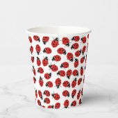 Cute Red Ladybug Pattern Papieren Bekers (Links)