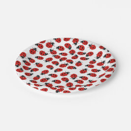 Cute Red Ladybug Pattern Papieren Bordje