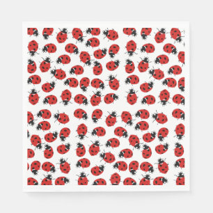 Cute Red Ladybug Pattern Servet