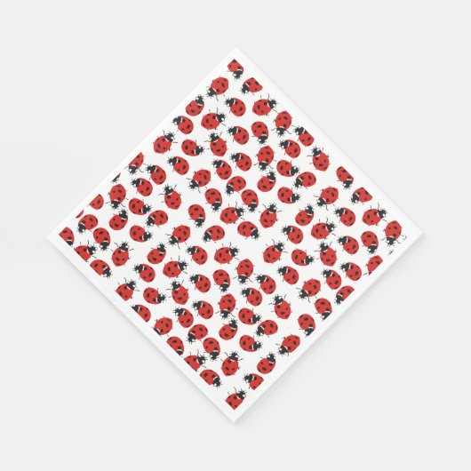 Cute Red Ladybug Pattern Servet (Hoek)