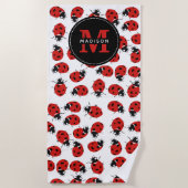 Cute Red Ladybug Pattern Strandlaken (Voorkant)