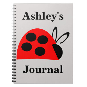 Cute Red Ladybug Personalized Journal Notitieboek