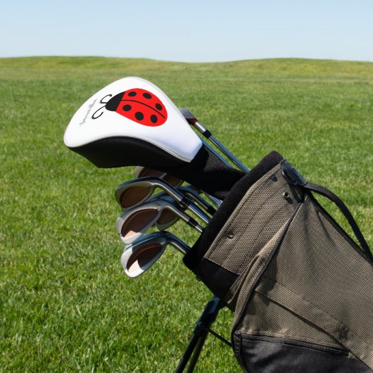 Cute Red Ladybug Persoonlijk Golfheadcover (Insitu)