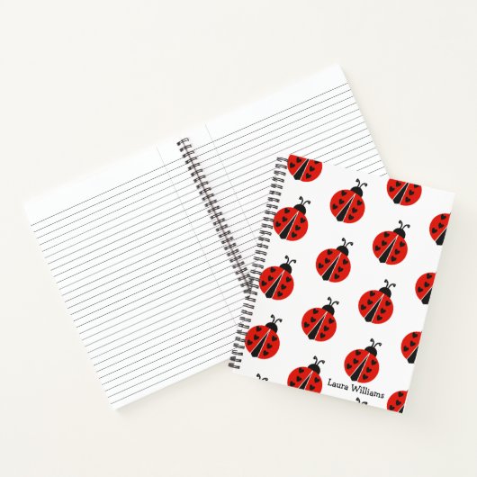 Cute Red Ladybug Persoonlijk Notitieboek (Binnen)