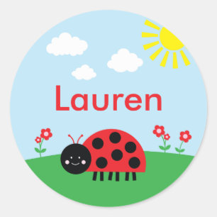 Cute Red Ladybug Persoonlijke labels
