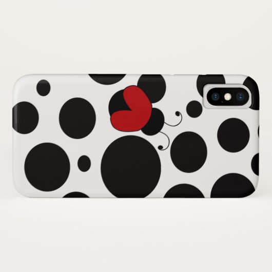 Cute Red Ladybug Polka Dots Pattern Case-Mate iPhone Case (Achterkant (horizontaal))