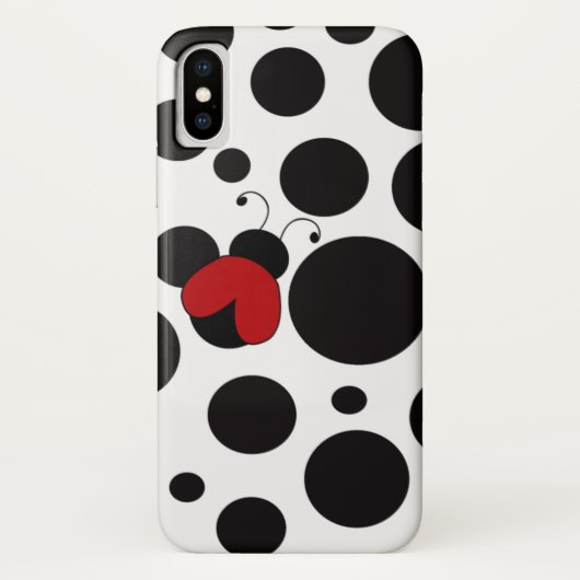 Cute Red Ladybug Polka Dots Pattern Case-Mate iPhone Case (Achterkant)