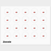 Cute Red Ladybug Ronde Sticker (Vel)