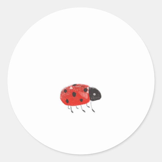 Cute Red Ladybug Ronde Sticker (Voorkant)