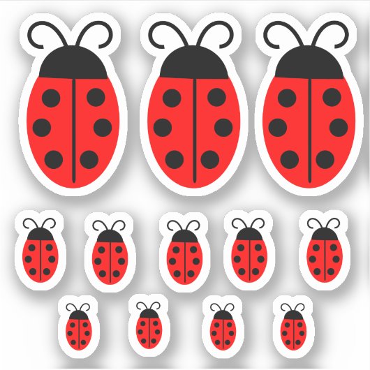 Cute Red Ladybug Sticker (Voorkant)