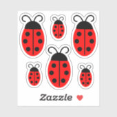 Cute Red Ladybug vinyl Stickers, op maat gesneden Sticker (Vel)