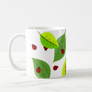 Cute Red Ladybugs die door de Mok van lederen roll