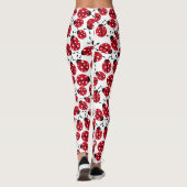 Cute Red Ladybugs Patroon Leggings (Achterkant)