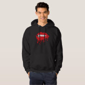Cute Red Lips Bite Biting Hot Desiring Temptation  Hoodie (Voorkant volledig)