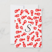 Cute Red Lobster Animal Patroon Kaart (Achterkant)