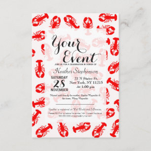 Cute Red Lobster Animal Patroon Kaart