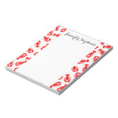 Cute Red Lobster Animal Patroon Notitieblok (Linkerzijde)