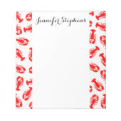 Cute Red Lobster Animal Patroon Notitieblok (Voorkant)